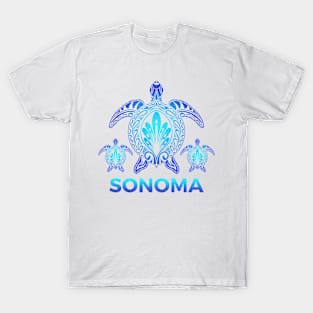 Vintage Sonoma California CA Ocean Blue Sea Turtle Souvenirs T-Shirt